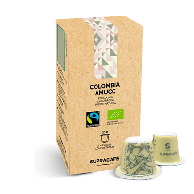Cápsulas compostables origen Colombia AMUCC | Ecológicas y de Comercio Justo (10 unidades)