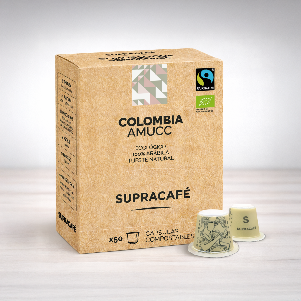 Cápsulas compostables origen Colombia AMUCC | Ecológicas y de Comercio Justo (50 unidades) (Copia)