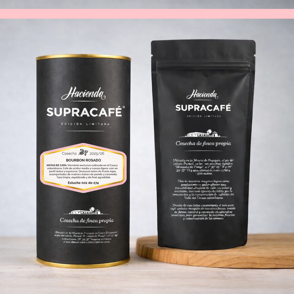 Café de Colombia de cosecha propia Hacienda Supracafé Bourbon Rosado 250g