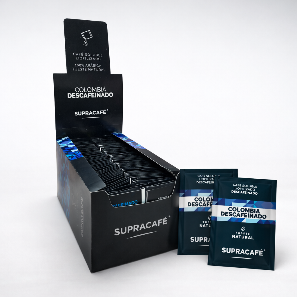 Café de Colombia Descafeinado soluble liofilizado en sobres