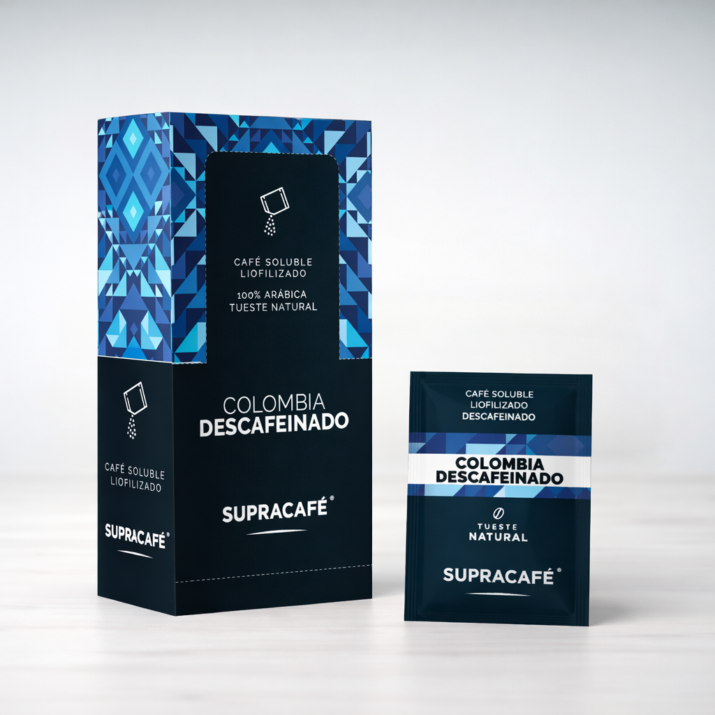 Café de Colombia Descafeinado soluble liofilizado en sobres